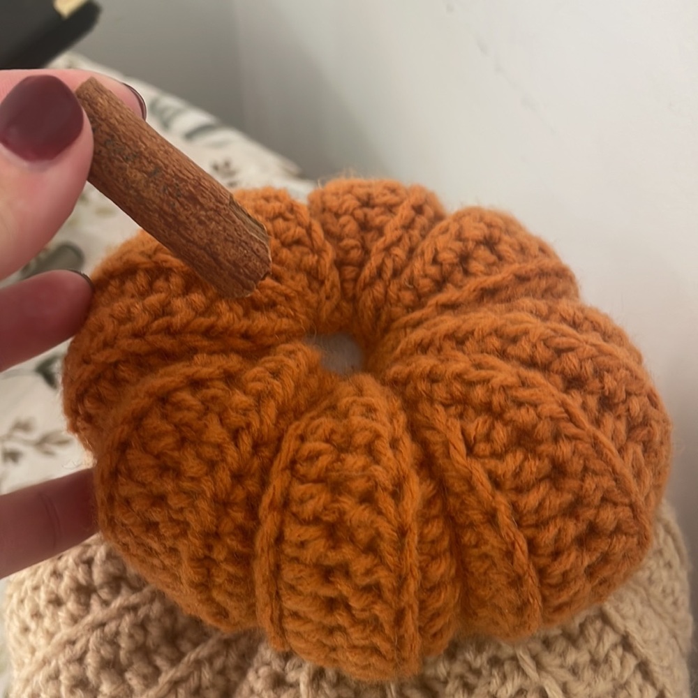 Handmade Crocheted Pumpkin stack - Picture 7 of 11